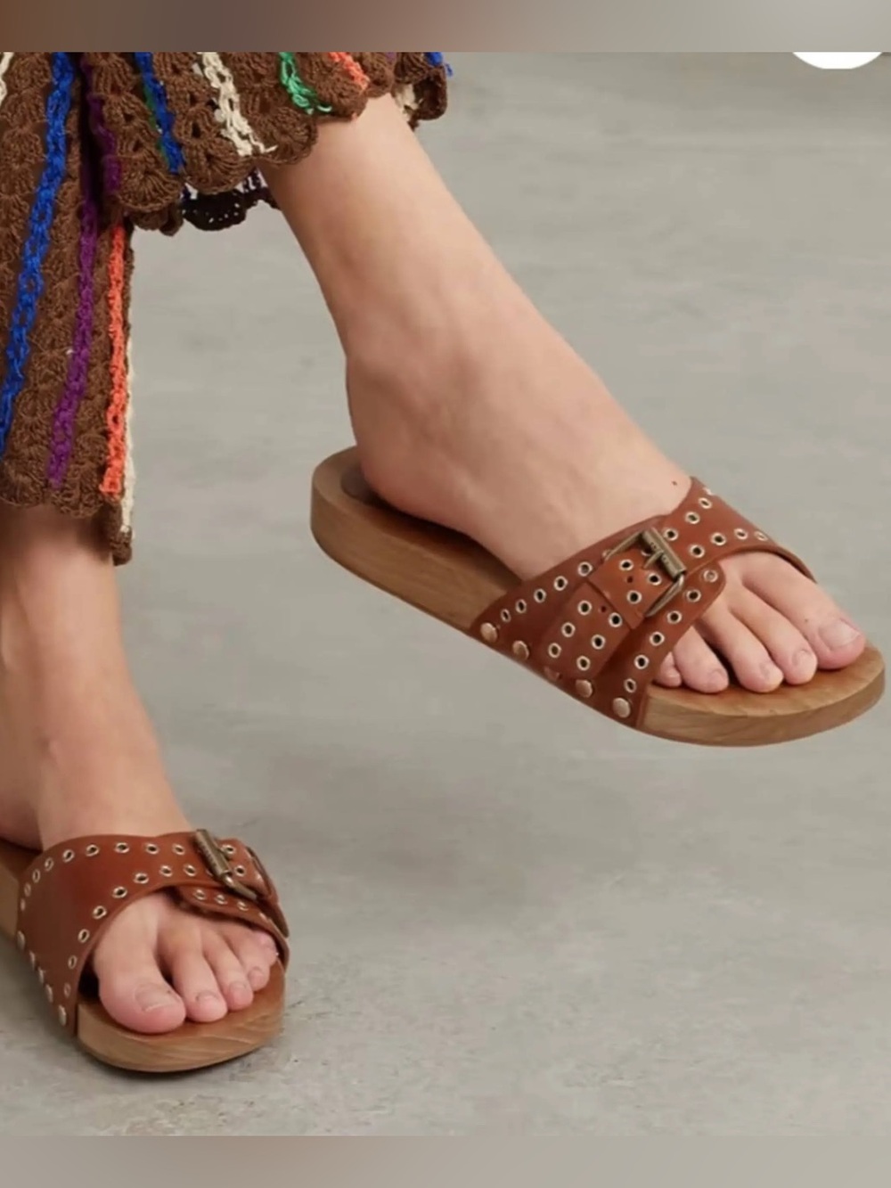 ISABEL MARANT Jaso Leather clogs In Cognac Brown Size 6 - Picture 5 of 14